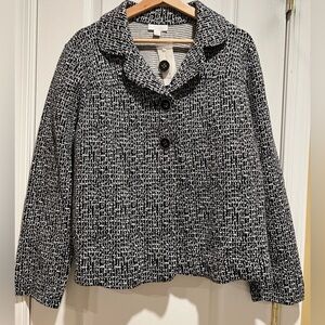 NWT - Charter club woman, classic black and white two button jacket size 0X